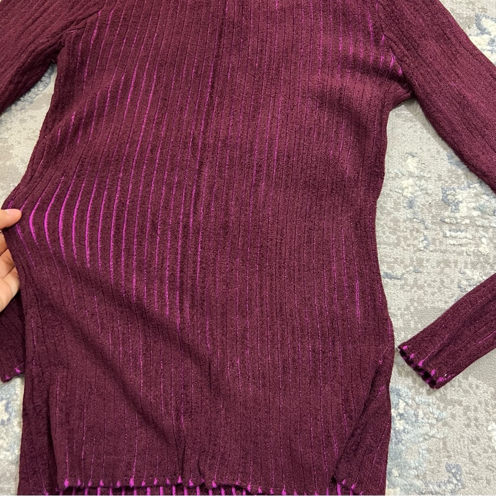 Milly Striped Multi Colored Pullover Turtleneck S… - image 4